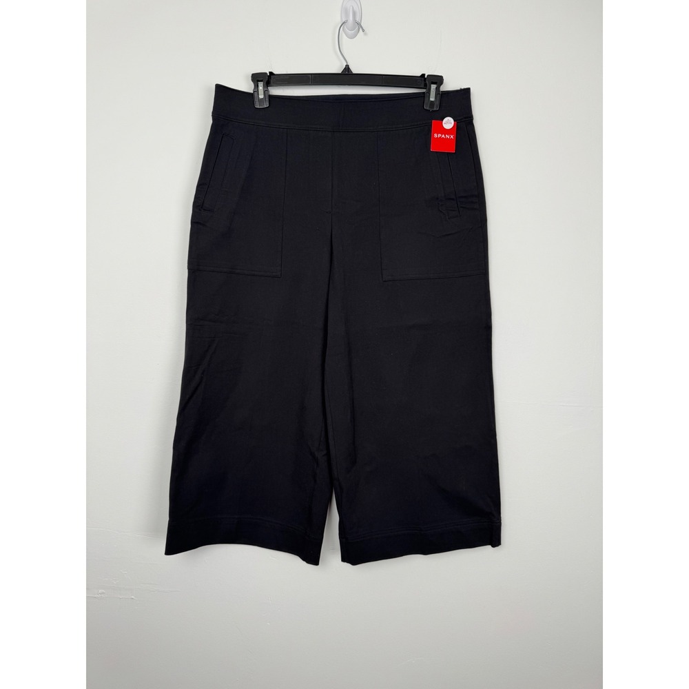 NEW Spanx On-the-Go Cropped Wide Leg Pants Black 1X Petite 20477Q - Picture 2 of 12
